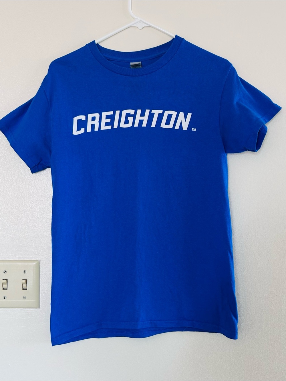 NWOT Small Creighton Bluejays Blue Tshirt 100% Cotton Logo Gym Casual Sport
